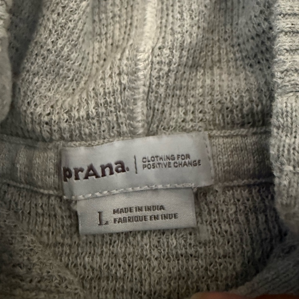 Prana Milani Tunic‎ Sweater Knit Hooded Henley Gray Large - Picture 4 of 4